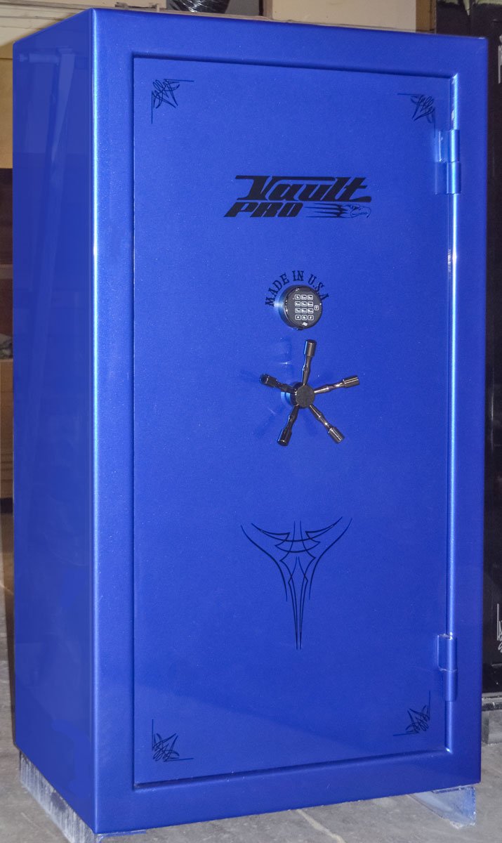 American Eagle safe, model 740 in Electric Blue gloss finish. Safes made in USA.