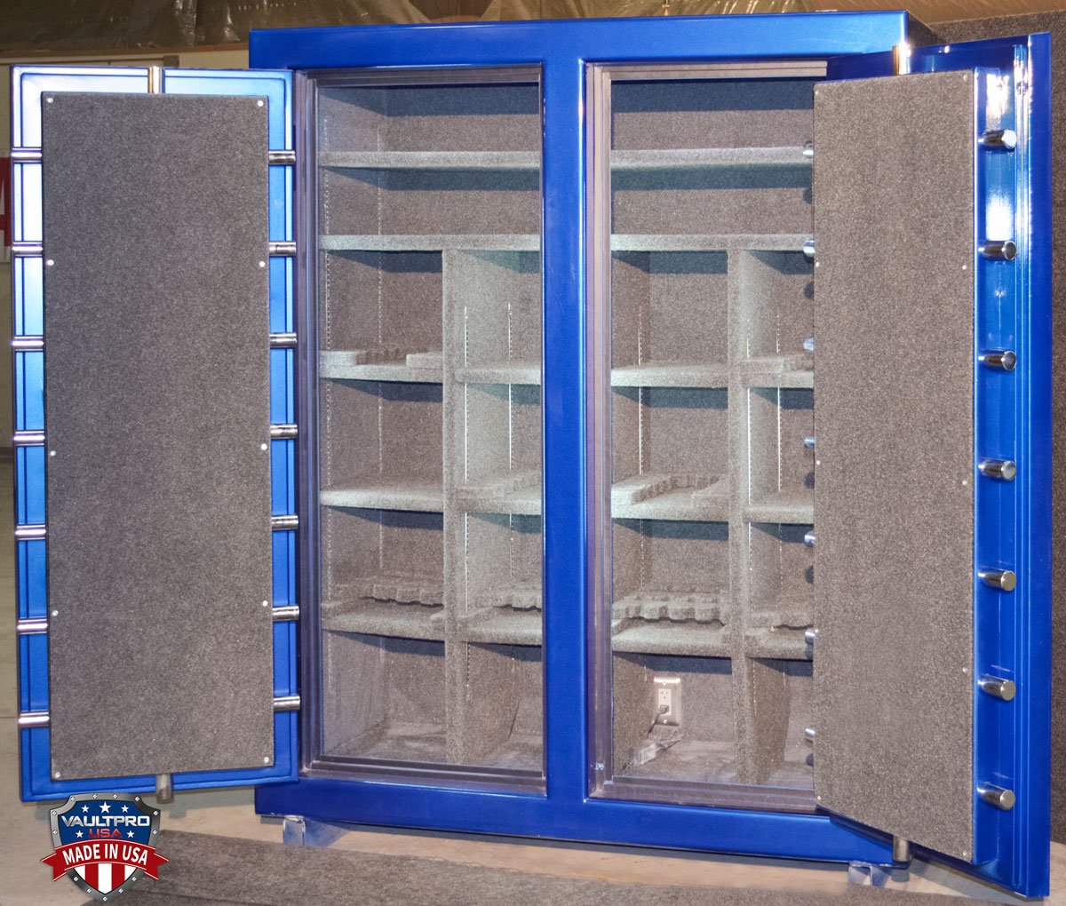 Double Door Safe with plush fully configurable interior and room for 60 long guns.