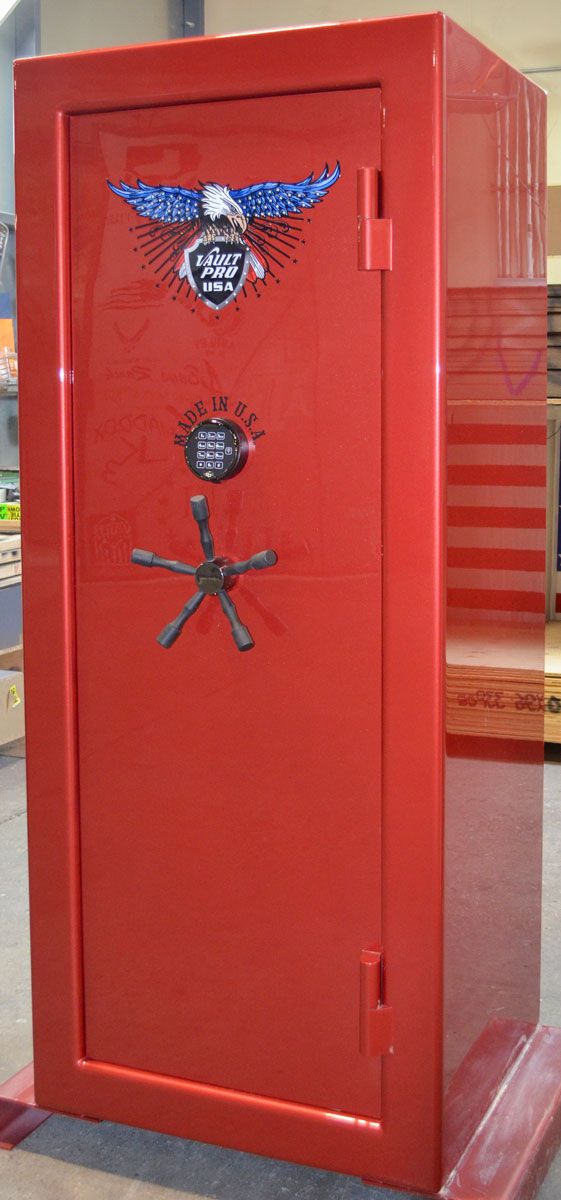 American Eagle AE-730 model safe in optional premium dual stage Strawberry Pearl Red gloss finish.