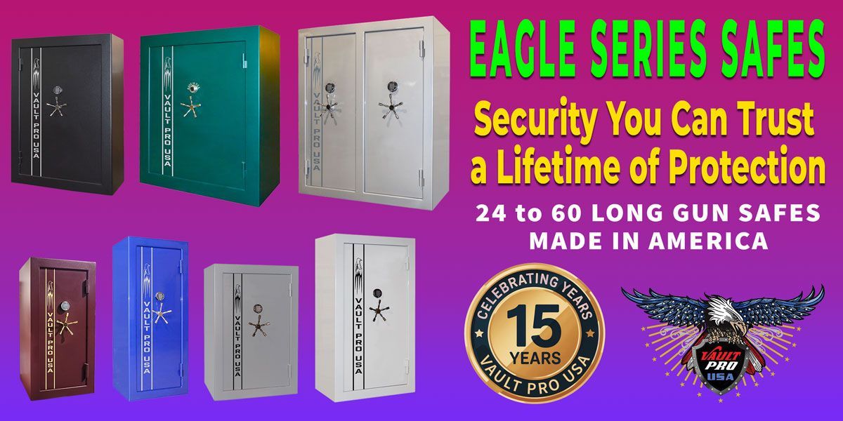 Best safes in USA 25 to 60 gun safes made by Vault Pro USA