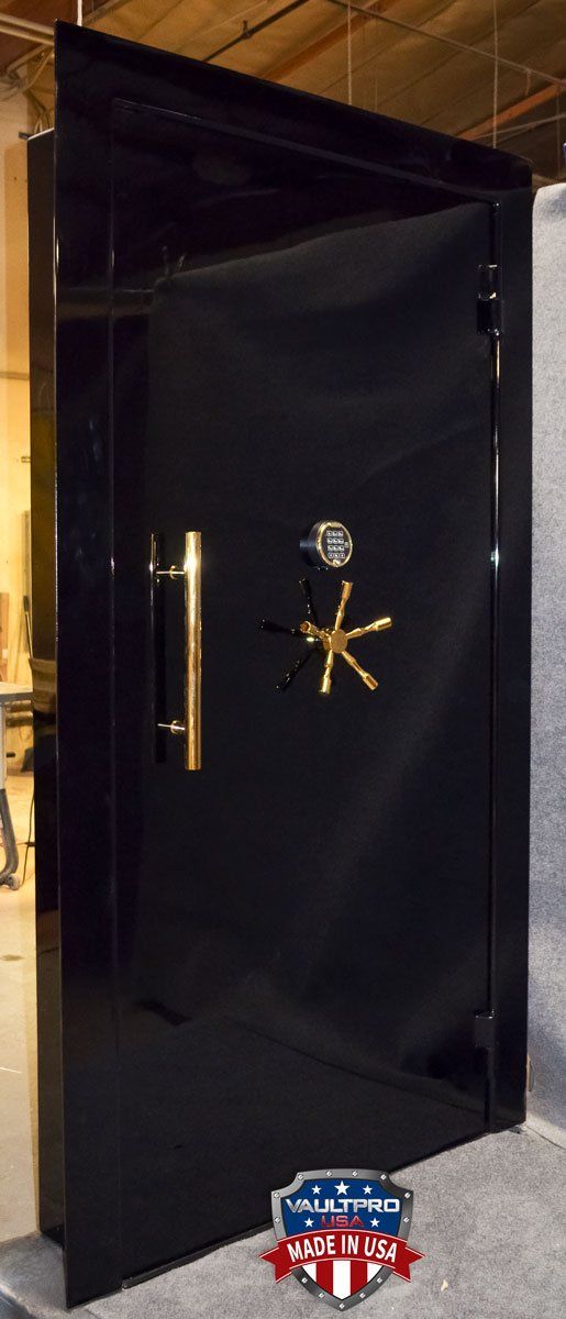 Atlas vault door with high gloss black finish.