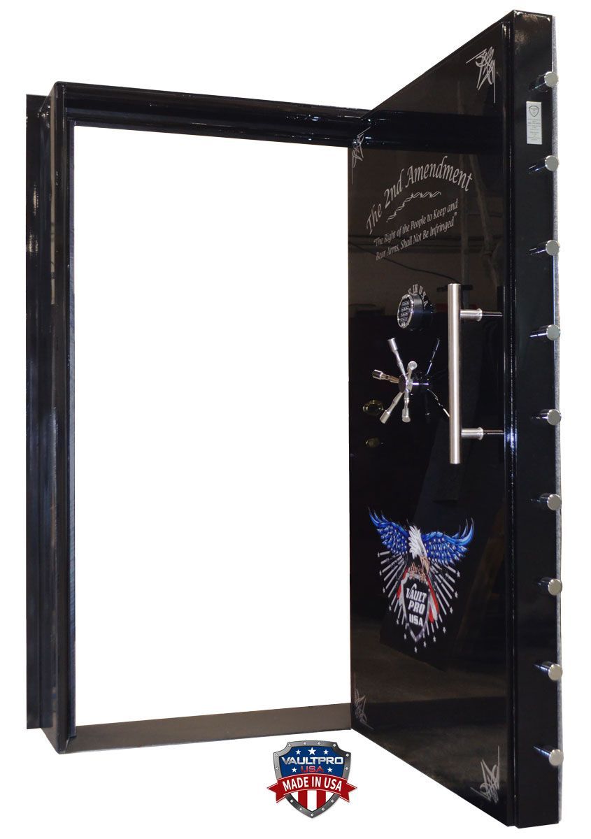 vault door in gloss black in swinging door vault pro USA