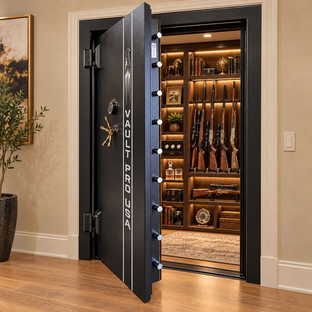 titan ballistic resistant vault door protecting walk-in vault room