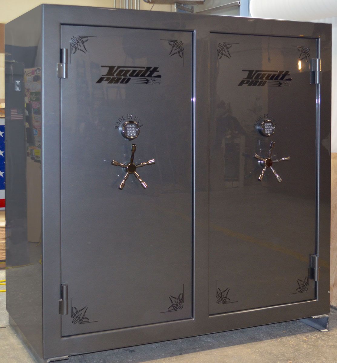 Monster double door safe in premium Anthracite metallic gray finish.