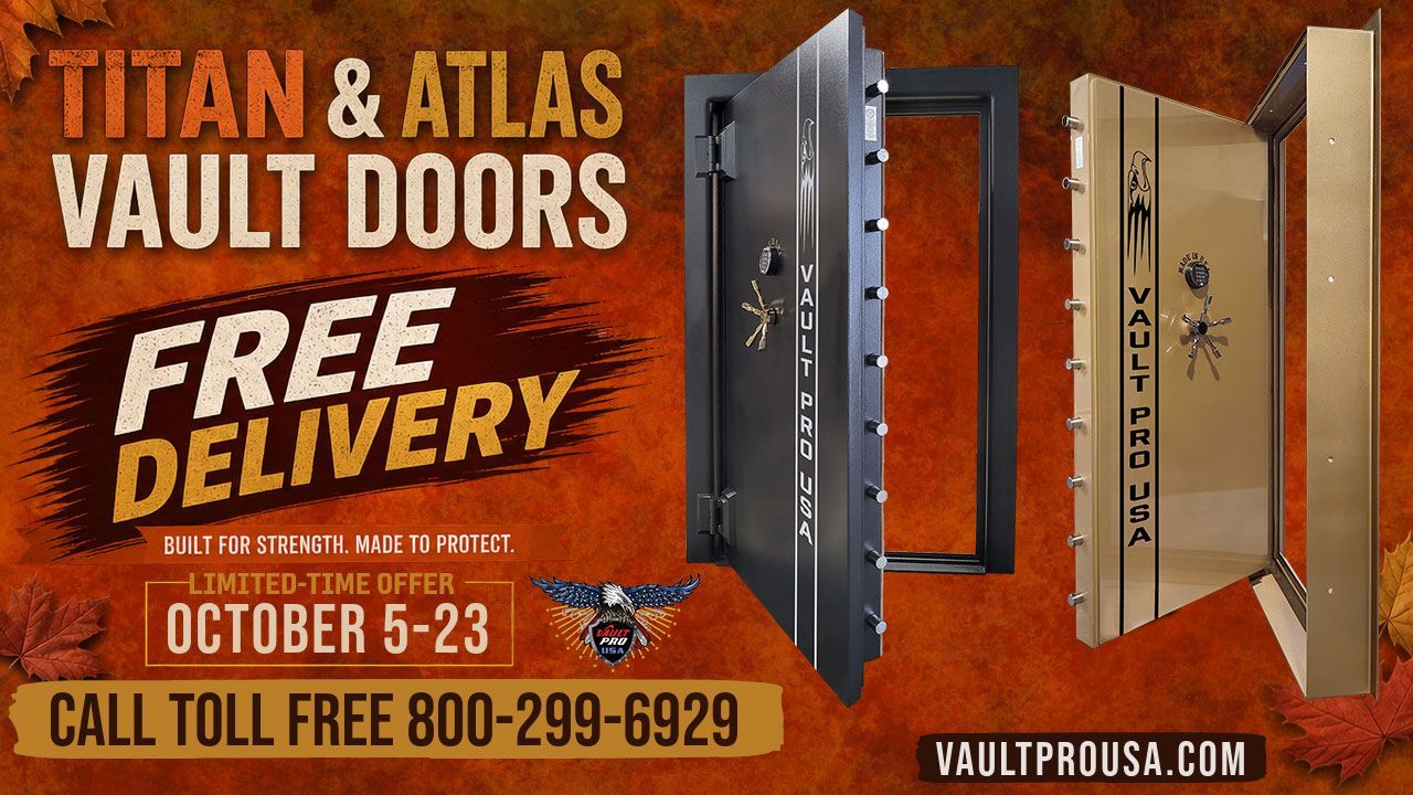 Free shipping on Atlas and Titan vault doors limited time offer