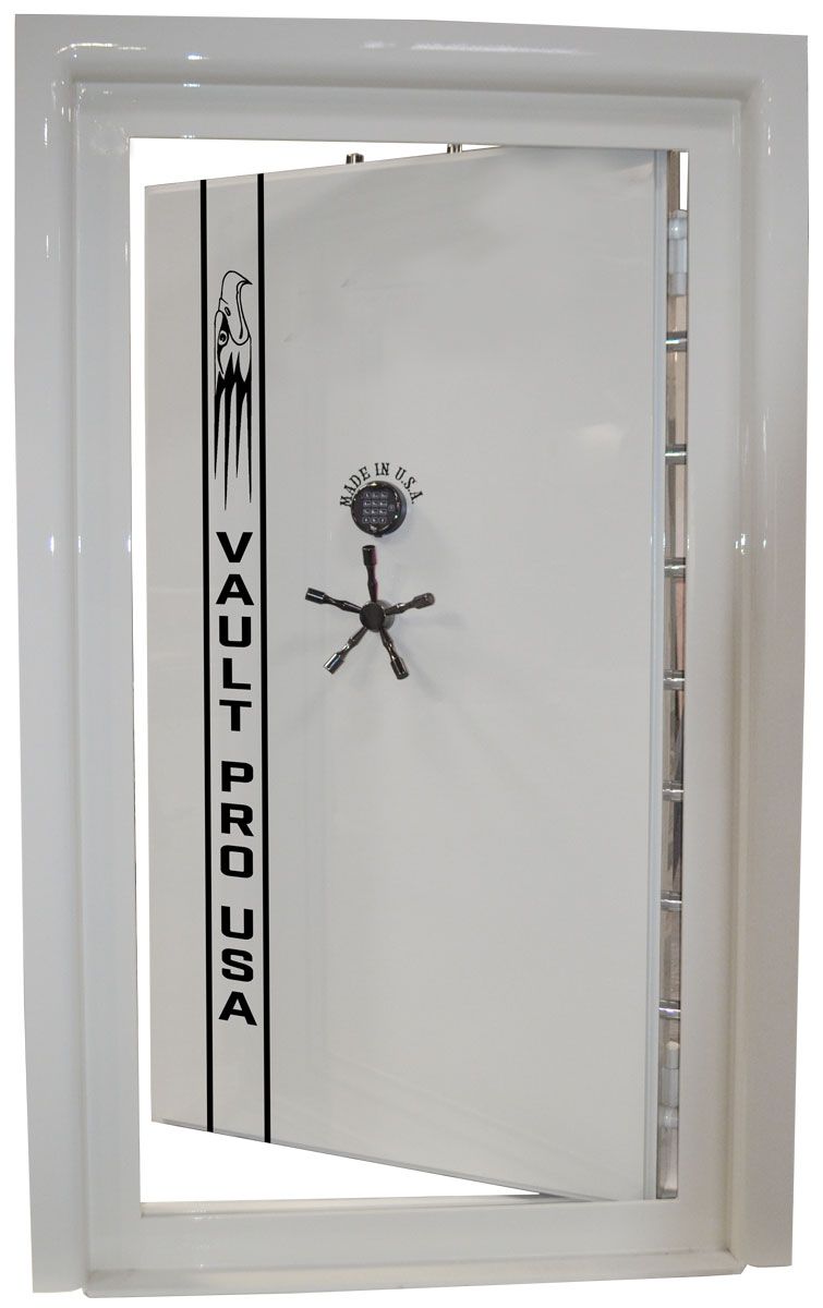 A white titan vault door open