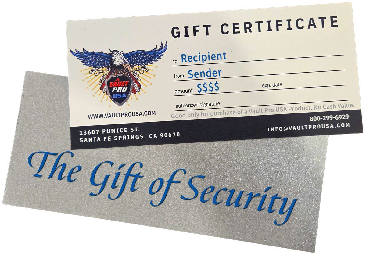 gift certificates for safes, vault doors from Vault Pro USA