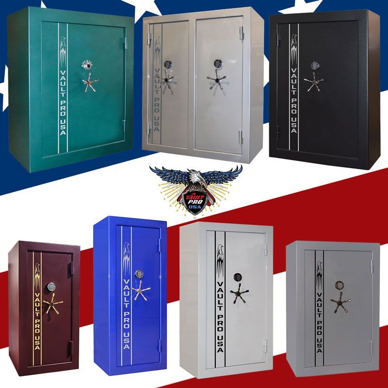 Image of many American made safes. Top gun safes in America the Eagle Series