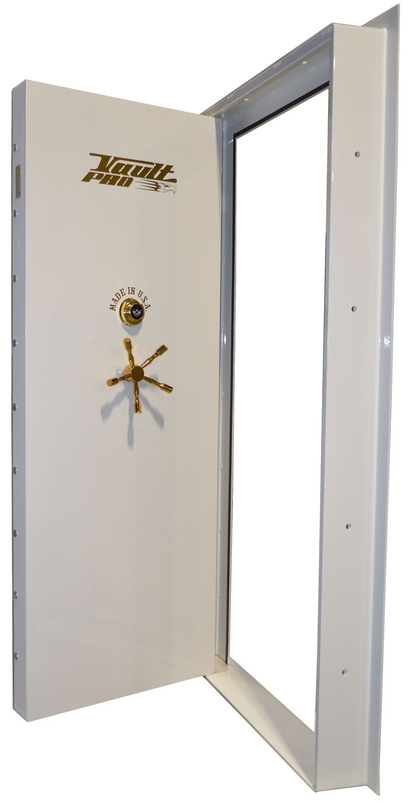 inswing vault door with dual-stage Diamond White gloss.