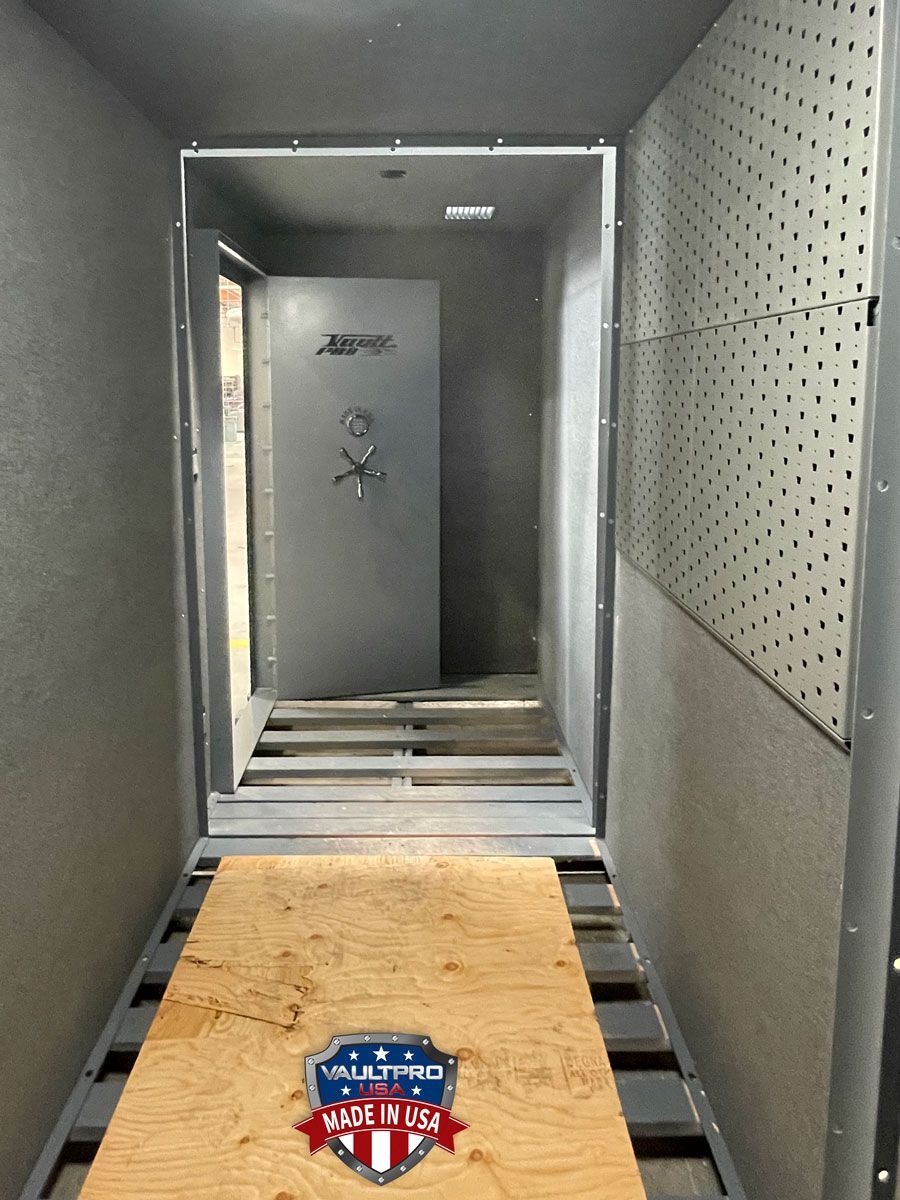 modular vault room with tactical gun racks