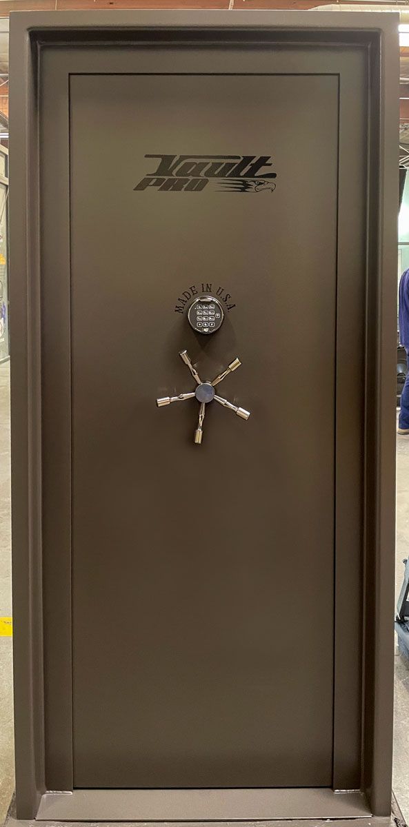 Professional model vault door inswing version in brown made by Vault Pro USA