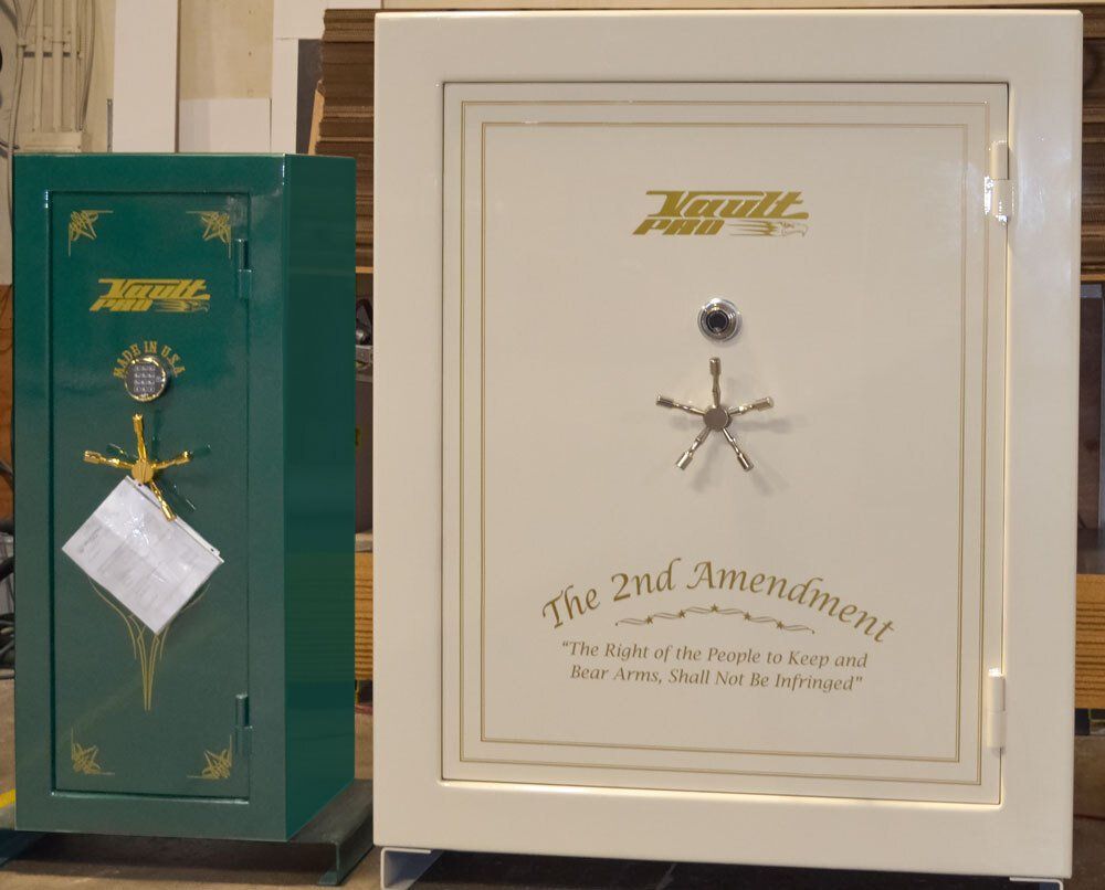 High quality safes made in USA in final inspection area ready for shipping