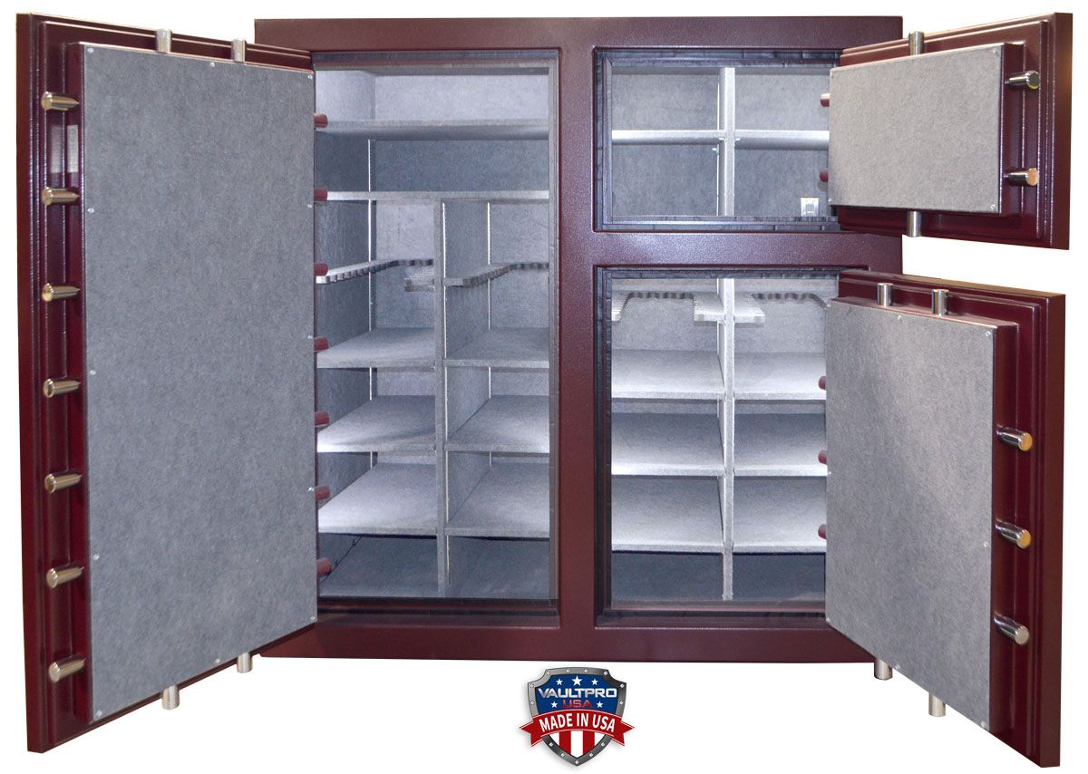 Monster Triple Door Safe - Three independently locking safes in one body. Shown in Burgundy finish.
