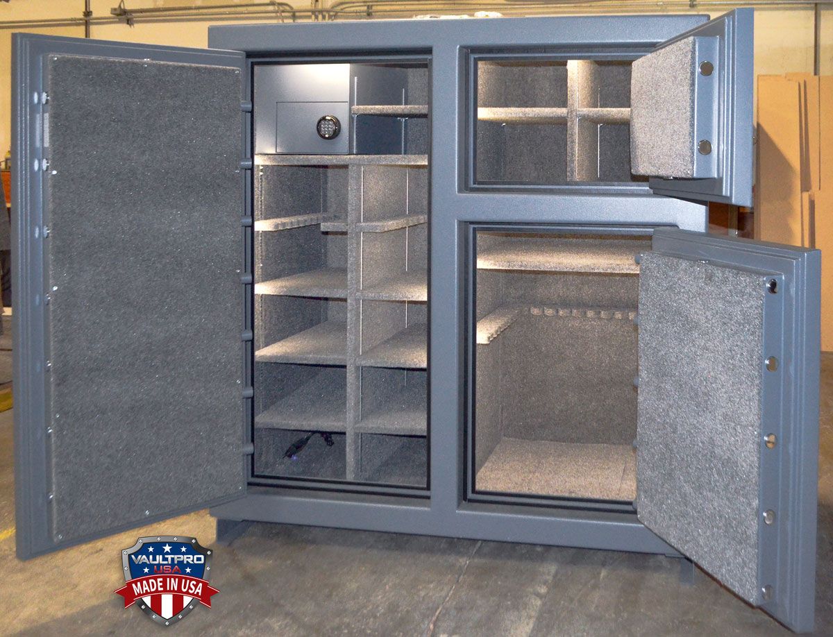 M-3 Monster - Triple door safe with safe in safe option, custom gun racks and shelves. Vault Pro USA