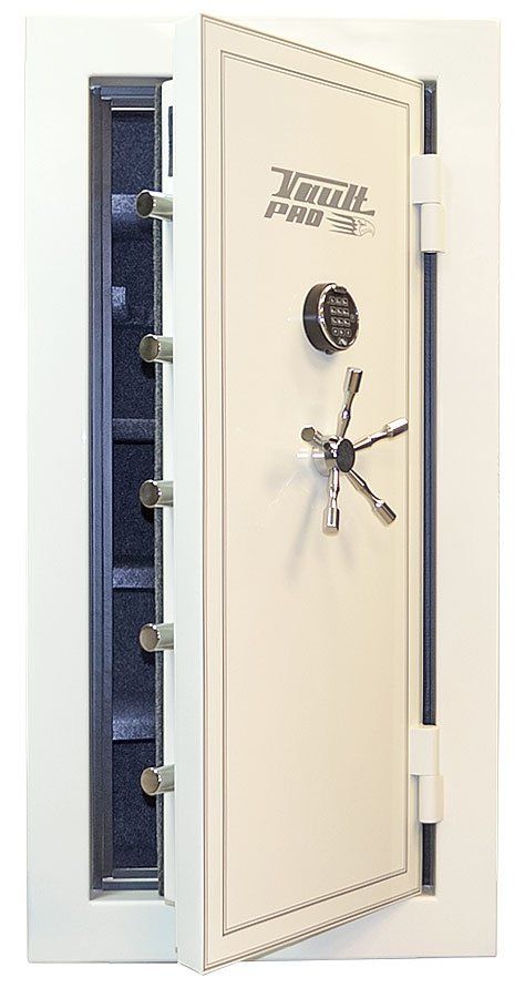 25-gun safe with heavy-duty fire-resistant door.