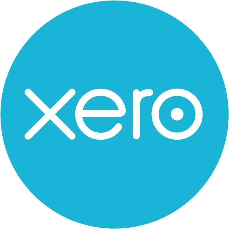 Xero logo in white on a turquoise blue circle