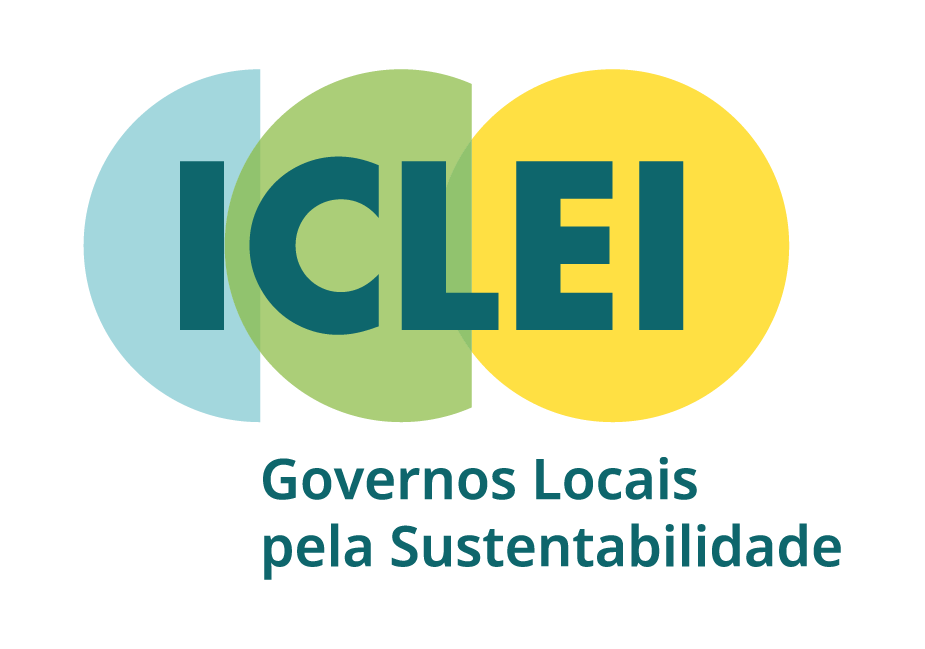 ICLEI logo with overlapping blue, green, and yellow circles; text: “Governos Locais pela Sustentabilidade”