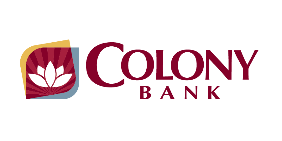 The logo for colony bank has a flower on it.