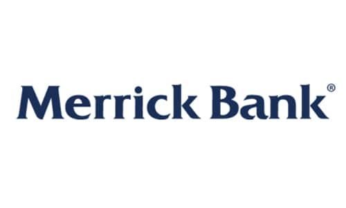 The merrick bank logo is on a white background.