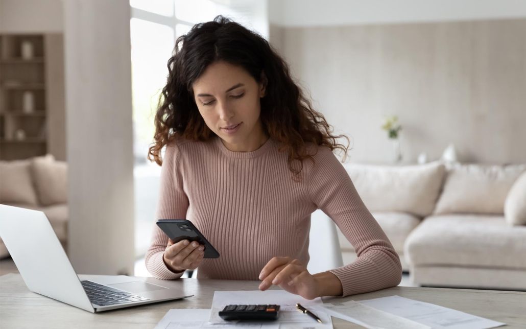 Person looking at finance papers