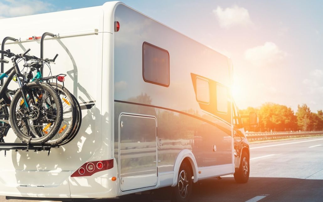 RV driving on the highway RV driving on the highway