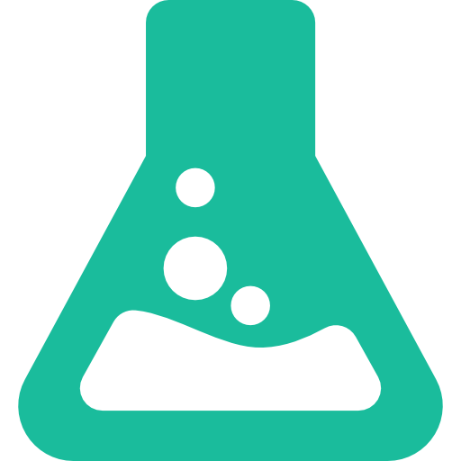 A green beaker with bubbles in it free icon