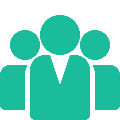 A group of people standing next to each other on a white background.