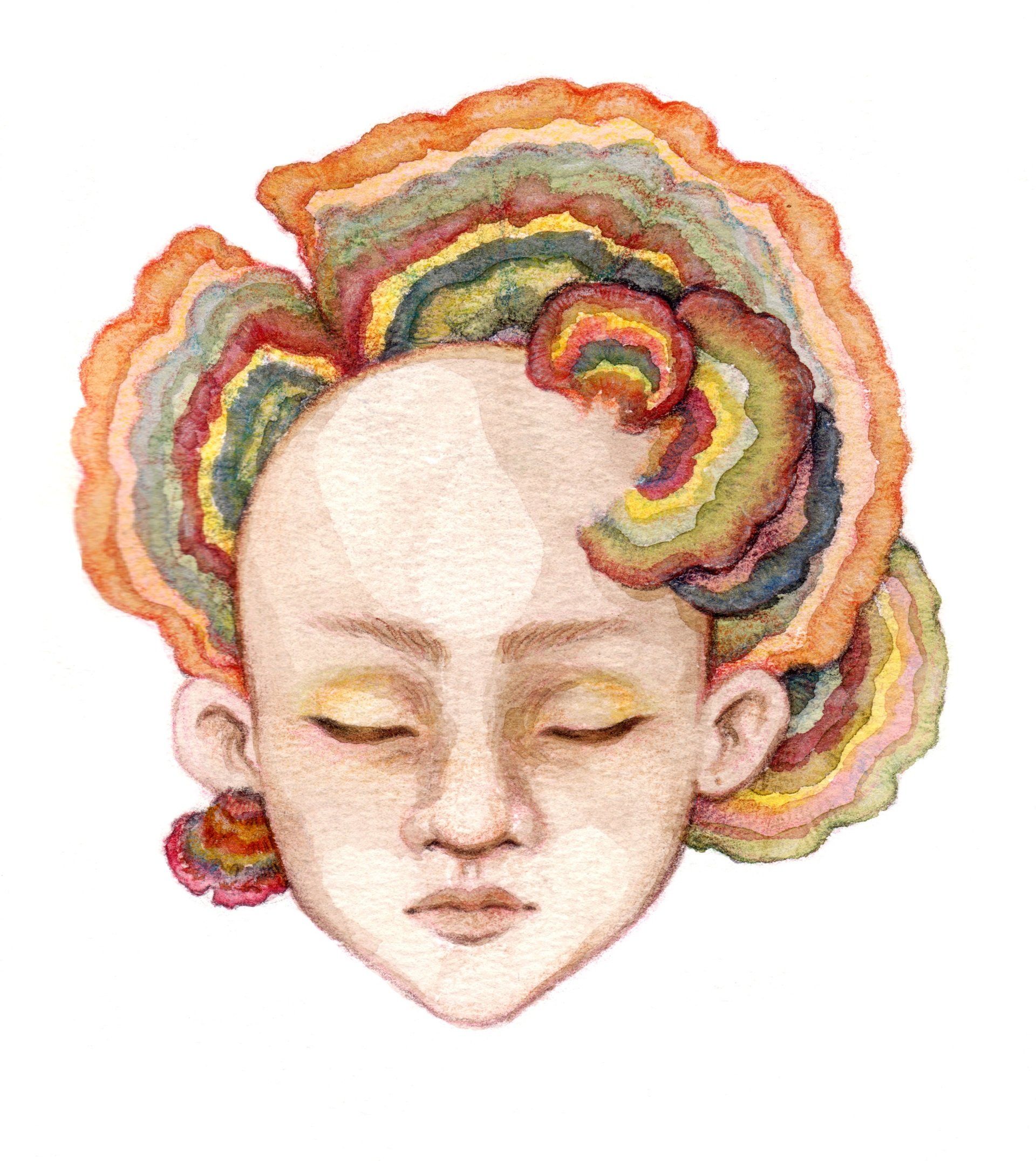 Mariella Fahr Illustration Mädchen Pilze funguary