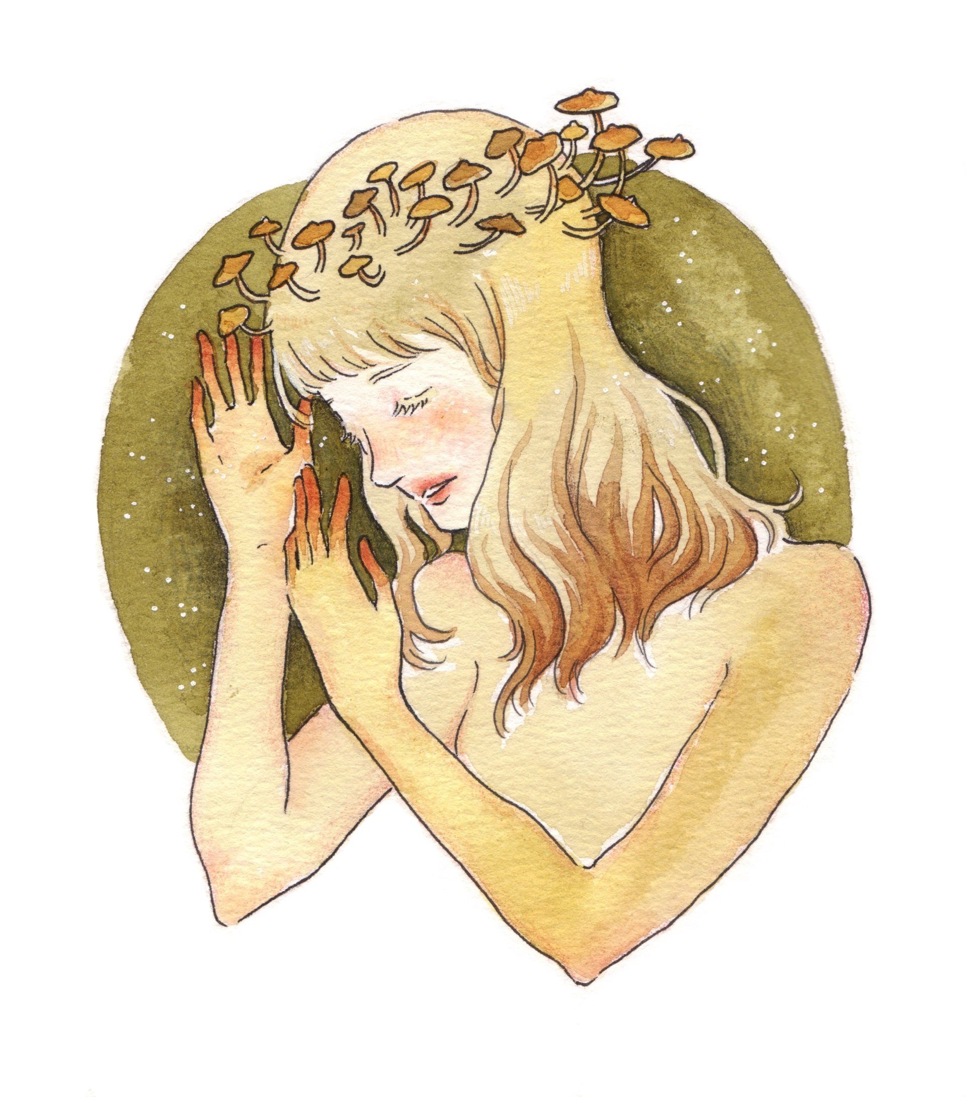 Mariella Fahr Illustration Mädchen Pilze funguary