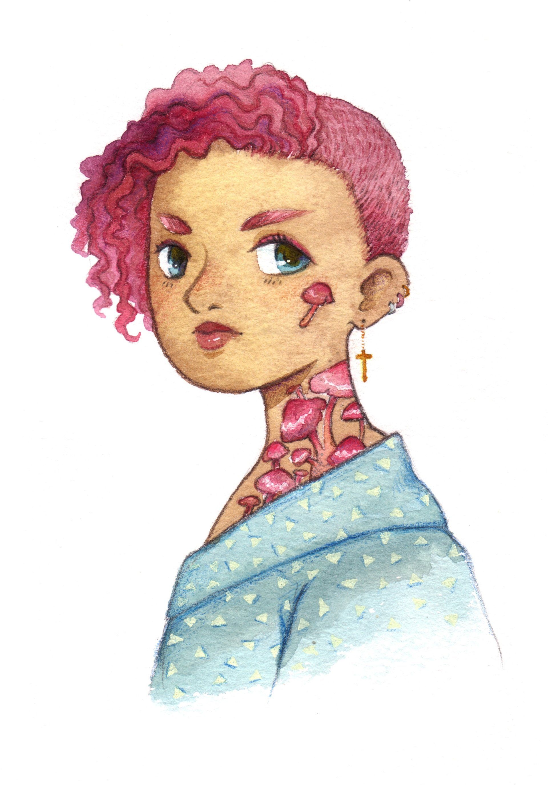 Mariella Fahr Illustration Mädchen Pilze funguary