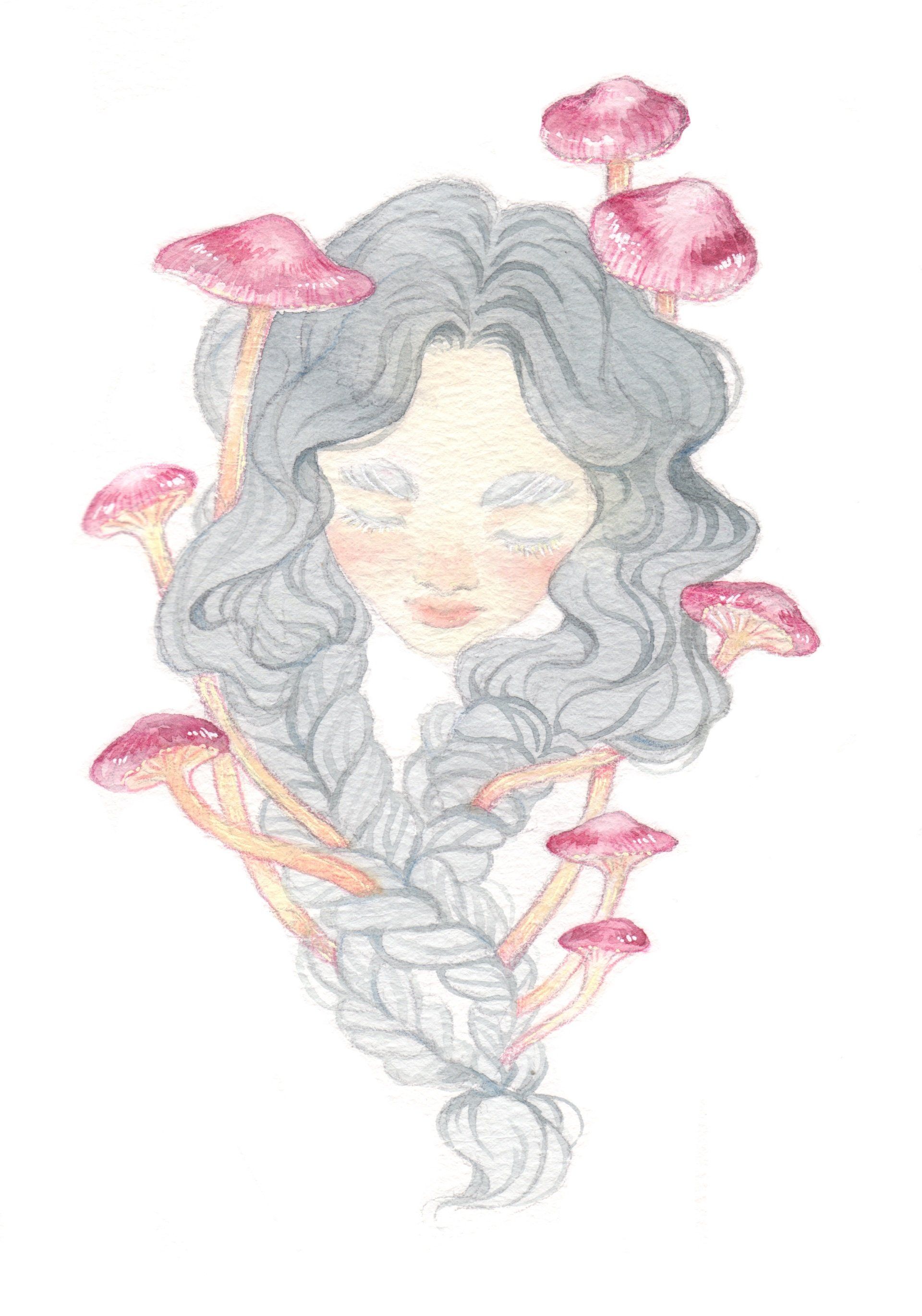 Mariella Fahr Illustration Mädchen Pilze funguary