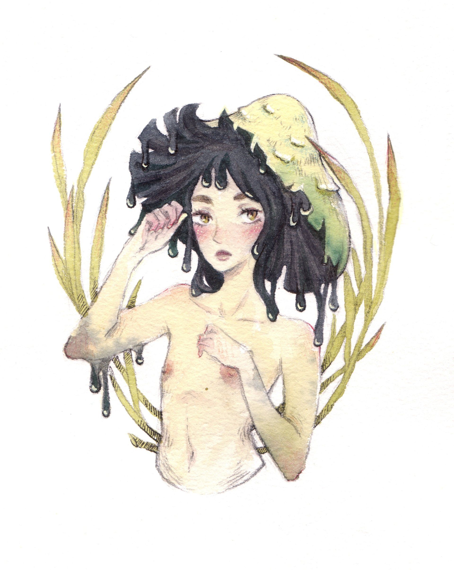 Mariella Fahr Illustration Mädchen Pilze funguary