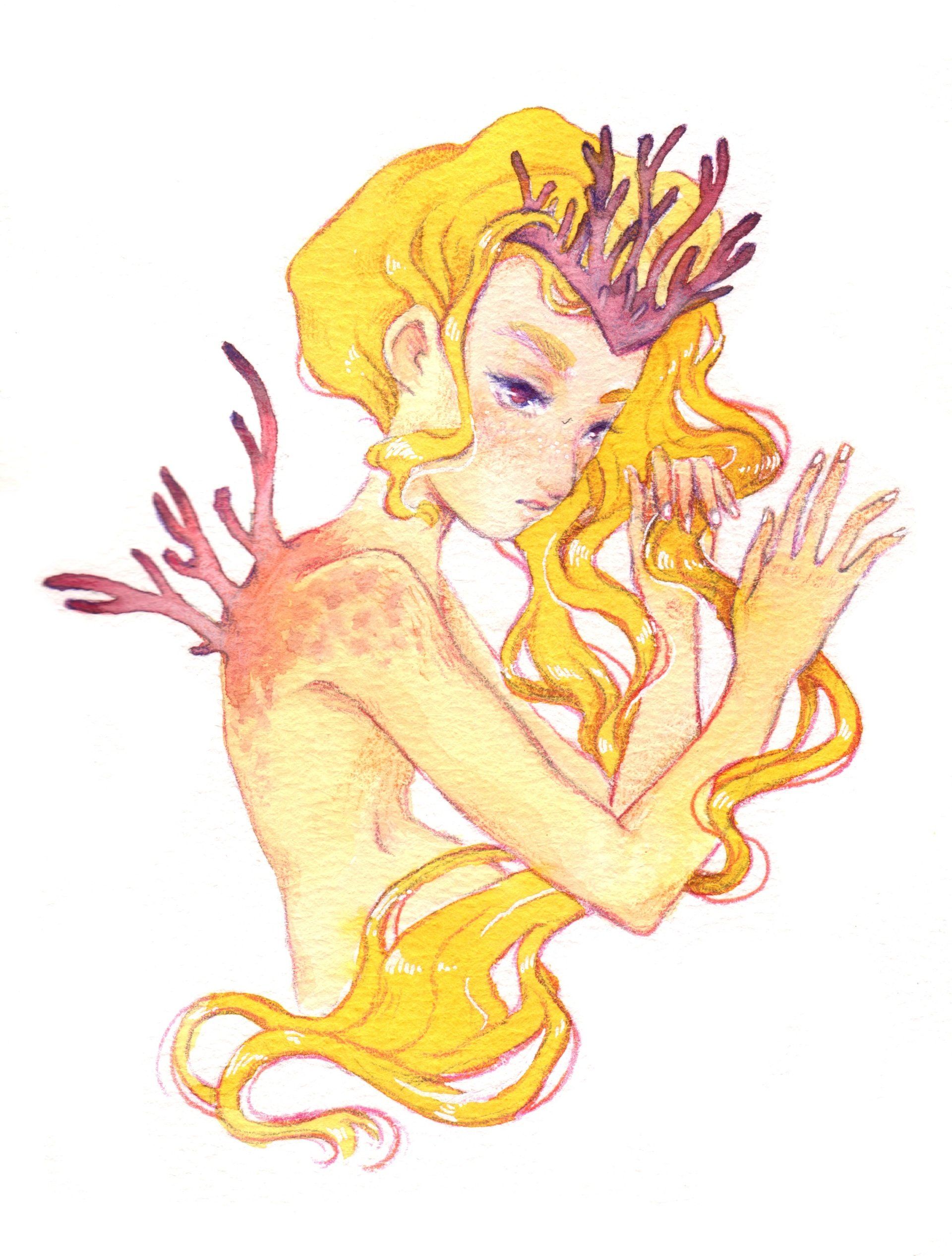 Mariella Fahr Illustration Mädchen Pilze funguary