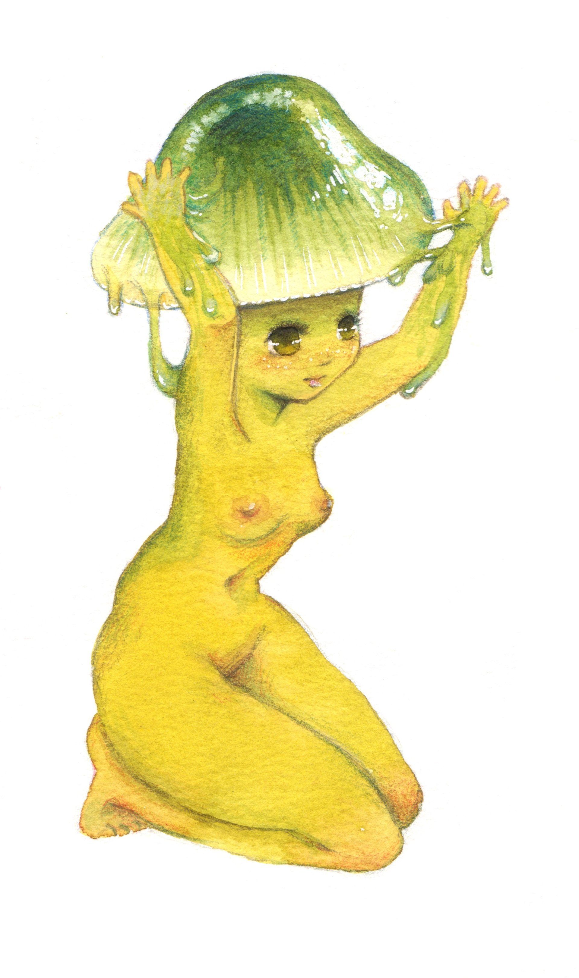 Mariella Fahr Illustration Mädchen Pilze funguary