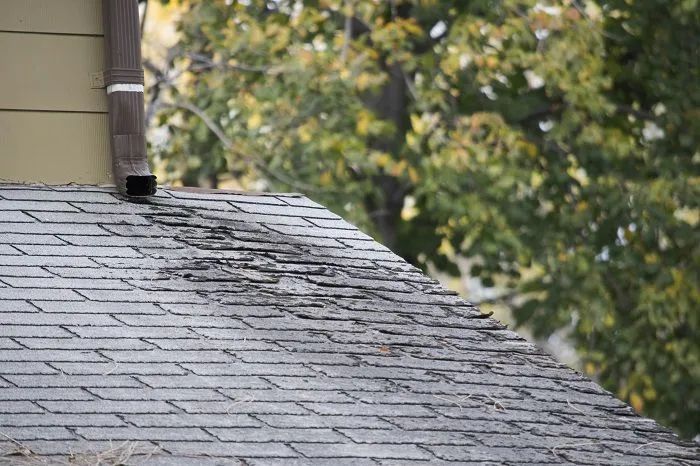 Damage found during an inspection of a roof