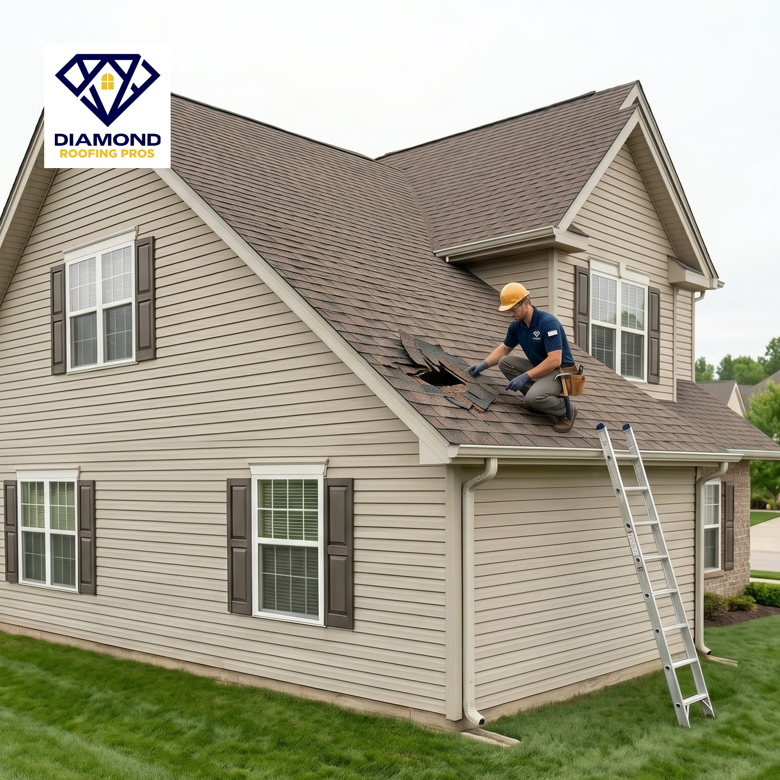 Garfield Heights Ohio roof repair inspection for storm damage and missing shingles