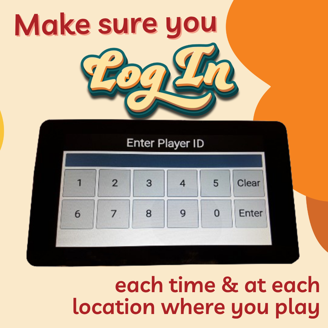 Make Sure you log in, each time and at each location where you play