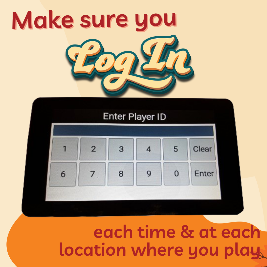 Make Sure you log in, each time and at each location where you play