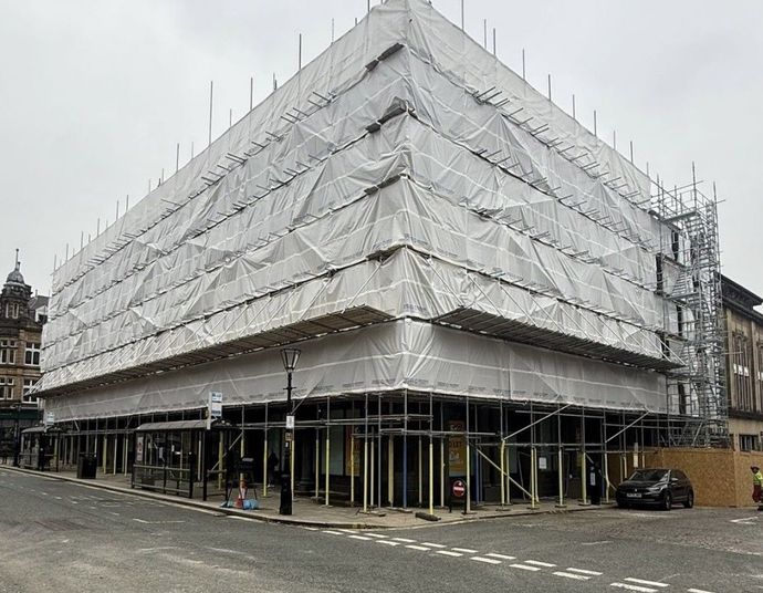 Scaffolding on a building
