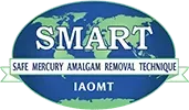 SMART logo with globe, “Safe Mercury Amalgam Removal Technique” and “IAOMT” text