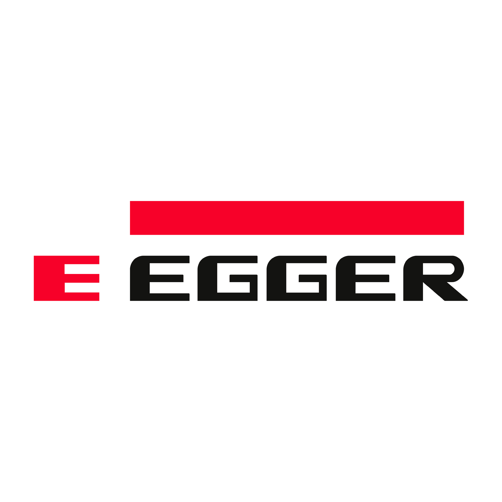 Logo for EGGER, with red 
