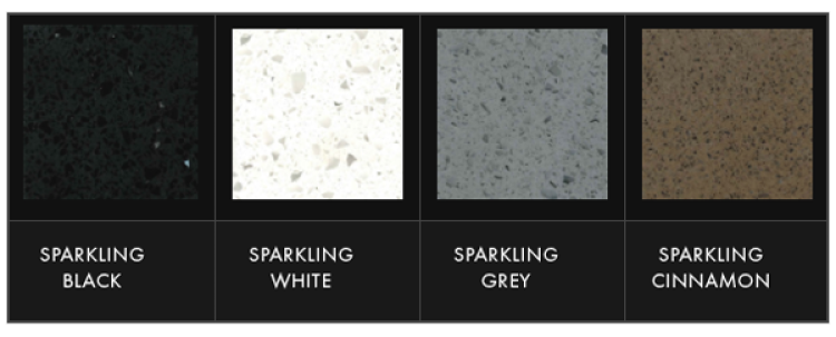 Four square tile samples of 