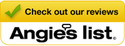 A yellow button that says `` check out our reviews angie 's list ''