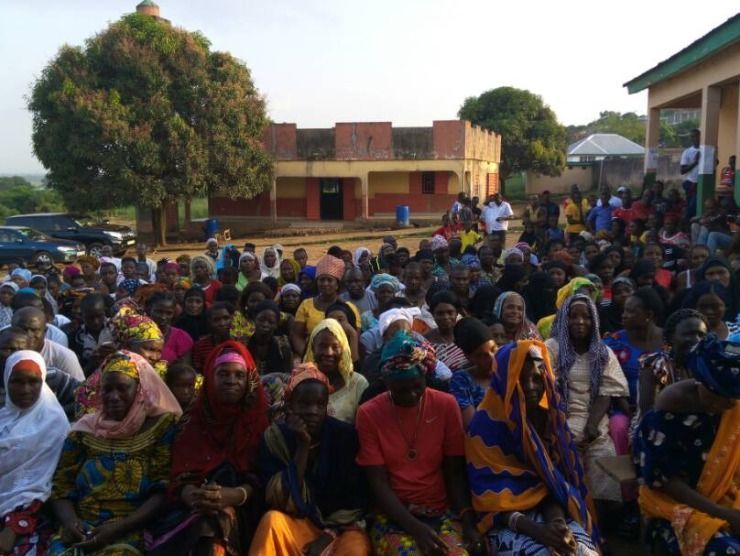 crowd local people listening on the meeting