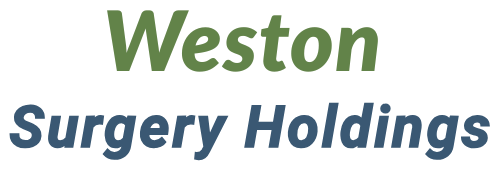 The logo for weston surgery holdings is green and blue
