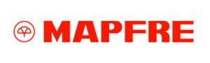 Logo MAPFRE in rosso con emblema circolare su sfondo bianco.