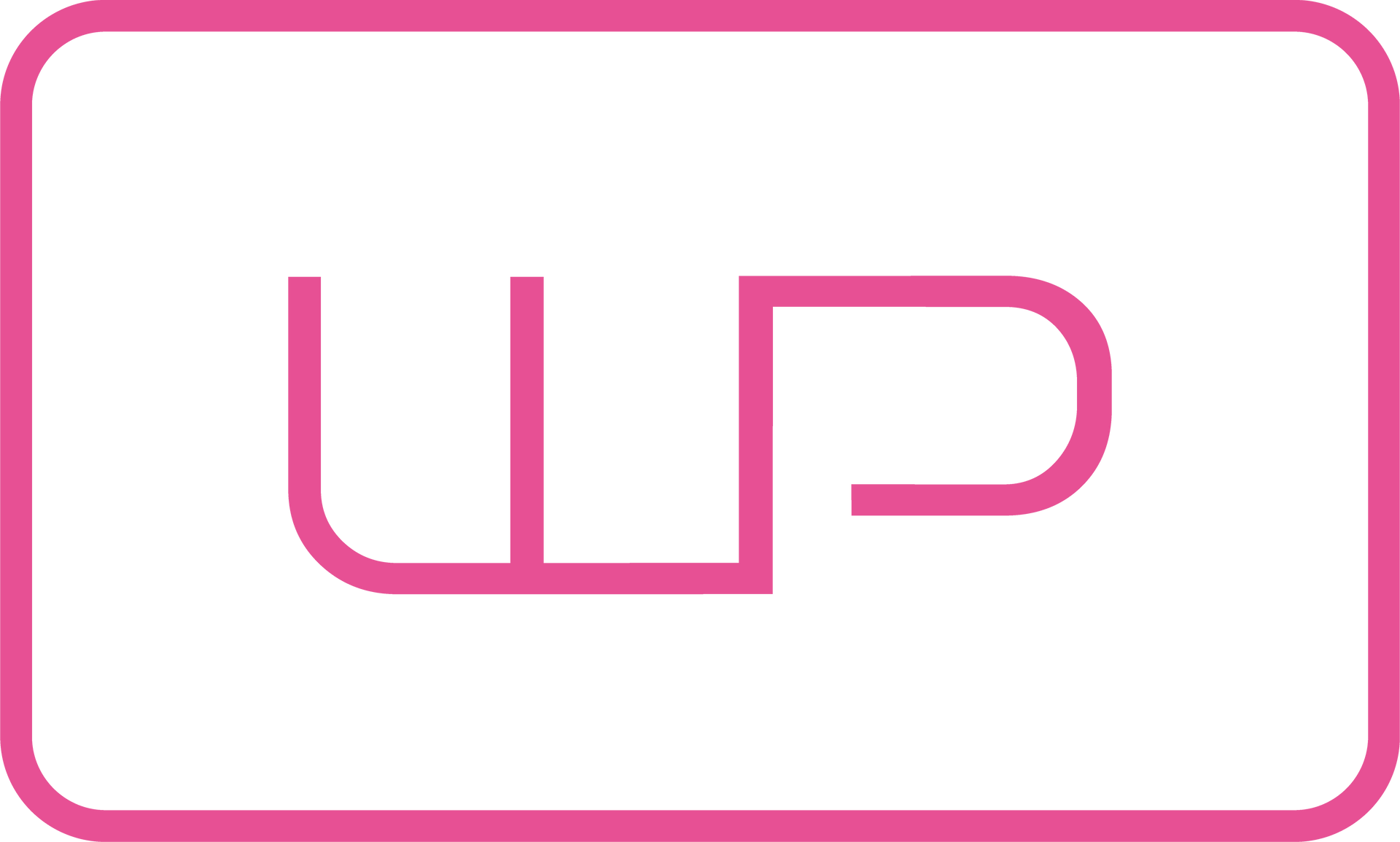 Ein rosa-weißes Logo von W.P. highlights