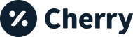 The word cherry is in a black circle on a white background