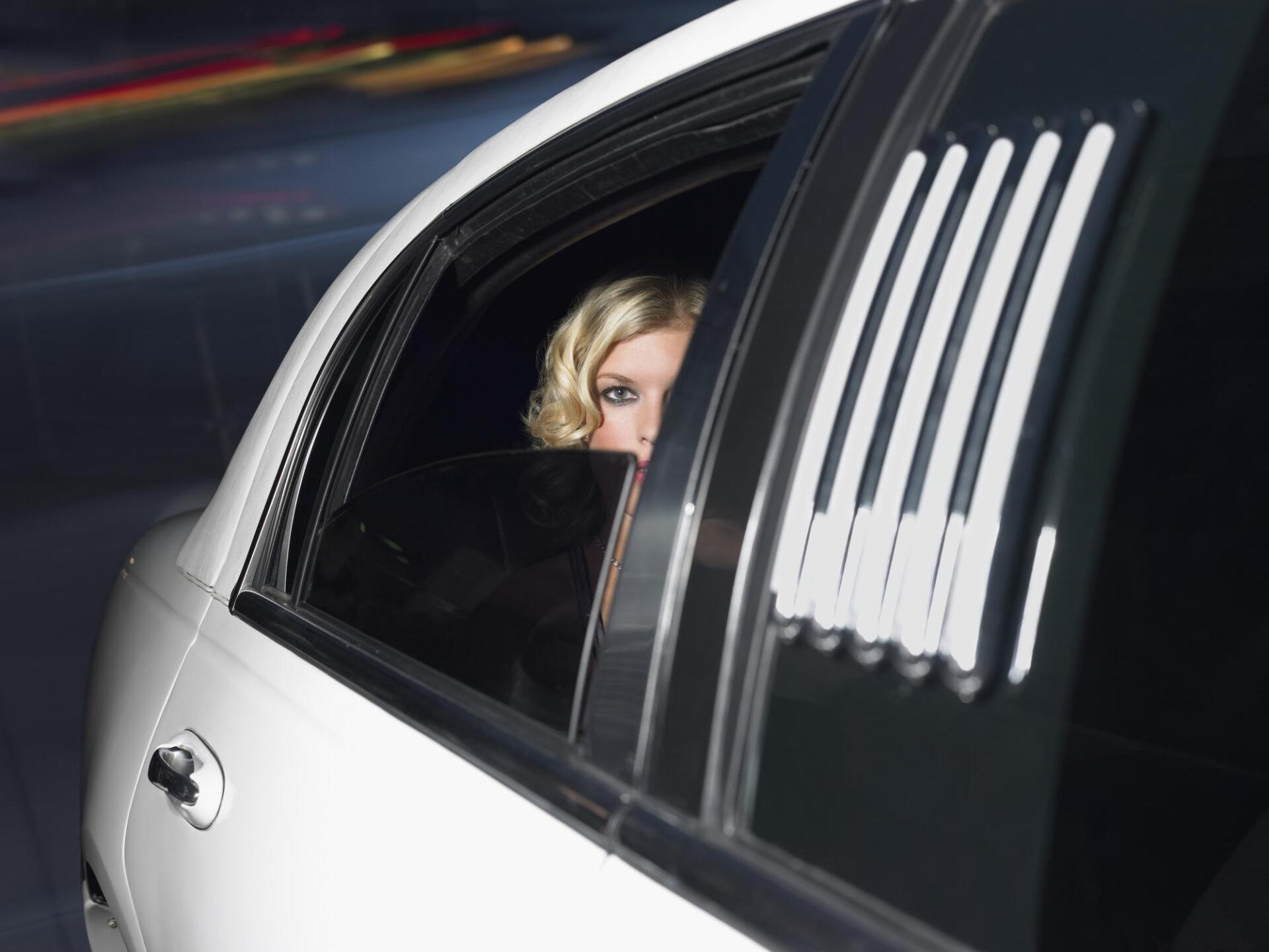 woman on a car