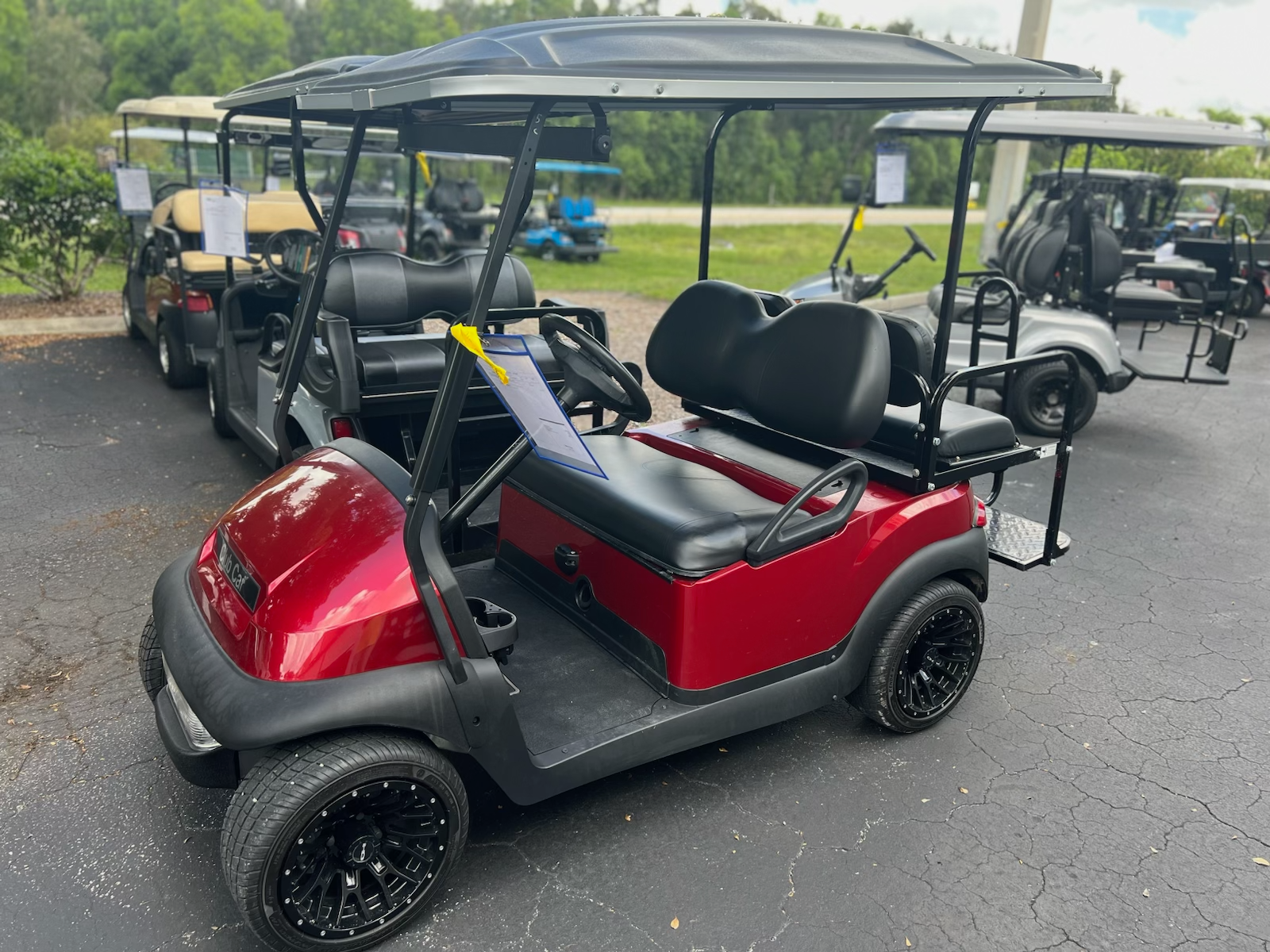 2018 Club Car Precedent Burgundy 4-passenger electric golf cart | Hole In One Golf Carts, Naples, FL